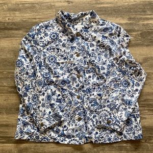 Charter Club blue paisley shacket. Size 2X
